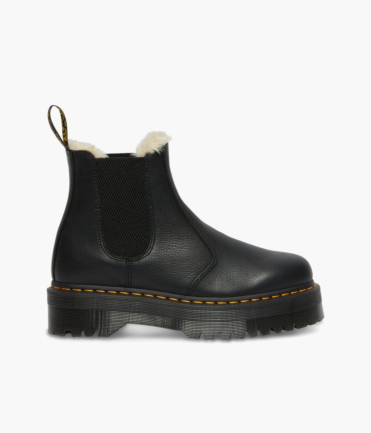 Martens 2976 Faux Fur-Lined Platform Chelsea Boots – Pisa