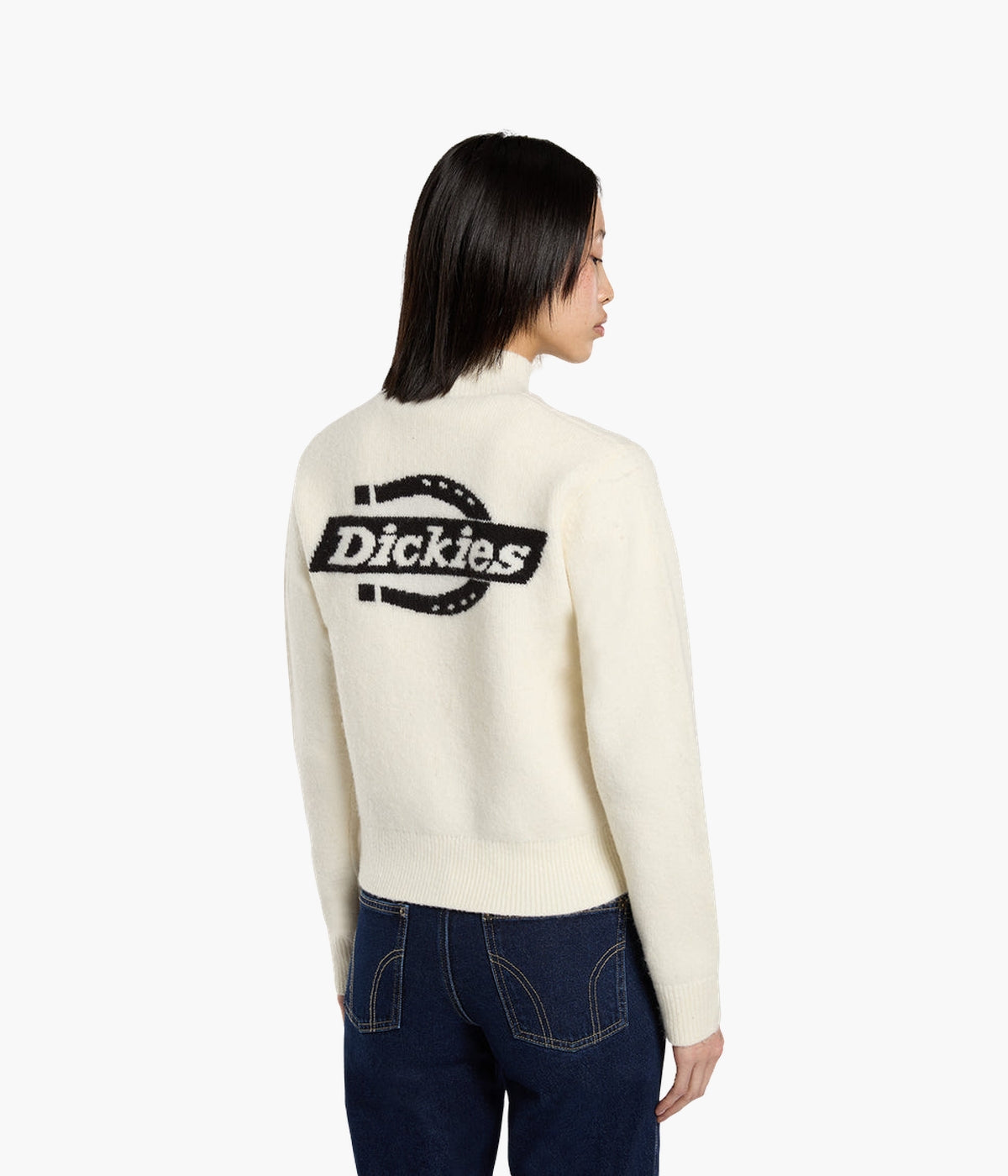 トップス 26SSLightBilenCroppedCrewneck Sweater Dickies Women's Quarter Zip Knit Sweater | Warm & Stretchy | NEON