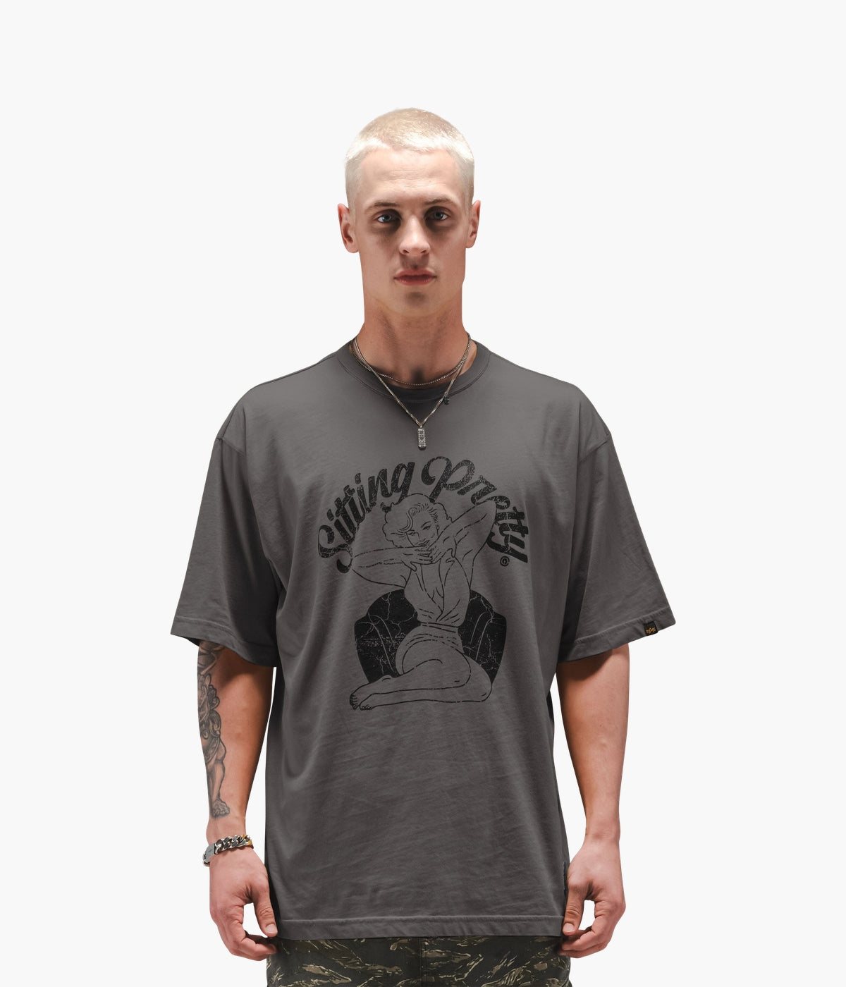 Alpha Industries Men's Relaxed Sitting Pretty Tee | Vintage | NEON
