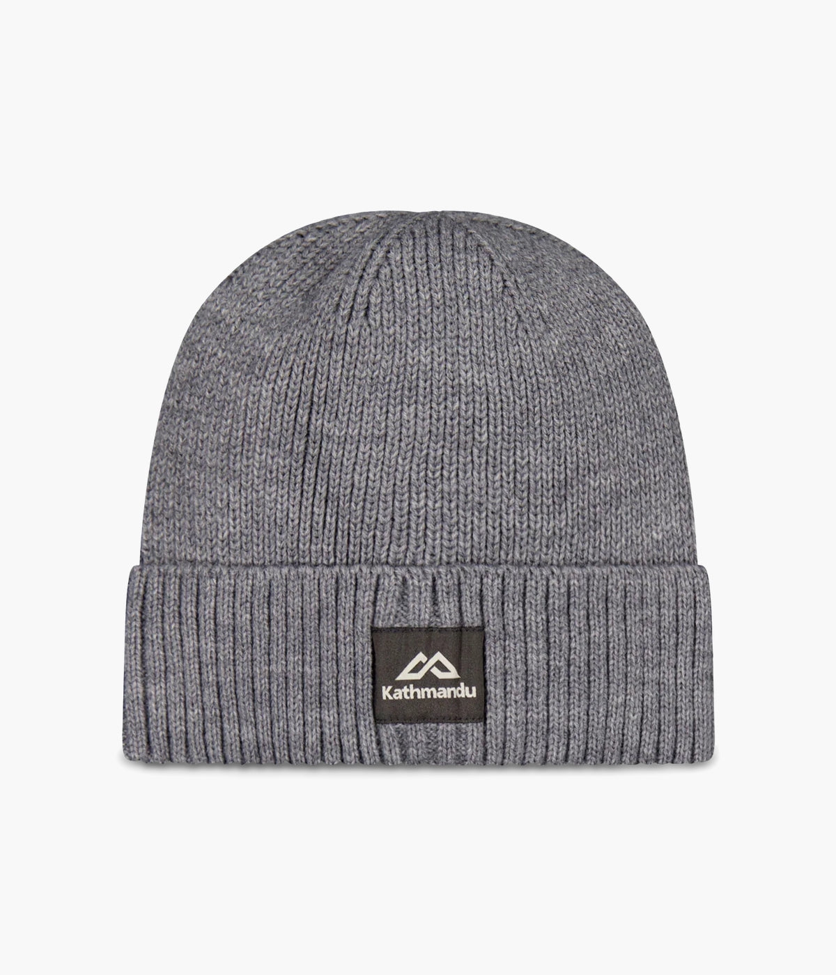 Merino double layer badge beanie - Dark Grey Melange