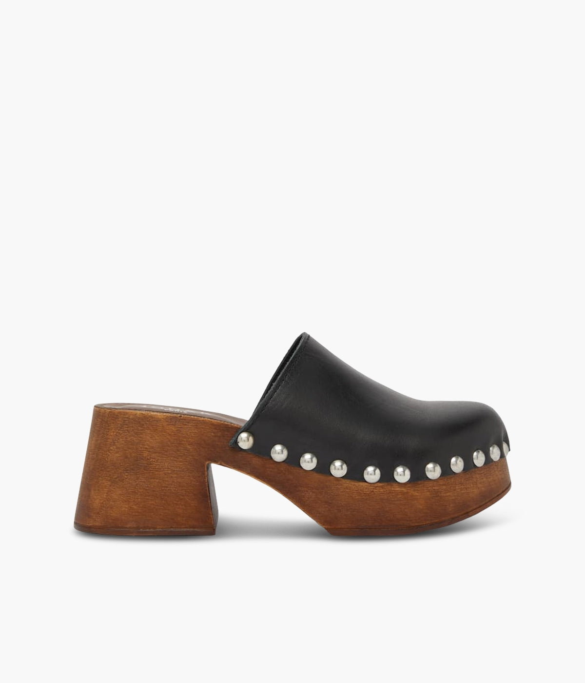 Jonak Black Leather Platform Mules | Calf Leather & Made in Italy
