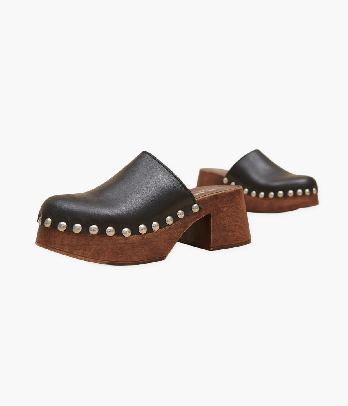 Jonak Black Leather Platform Mules | Calf Leather & Made in Italy