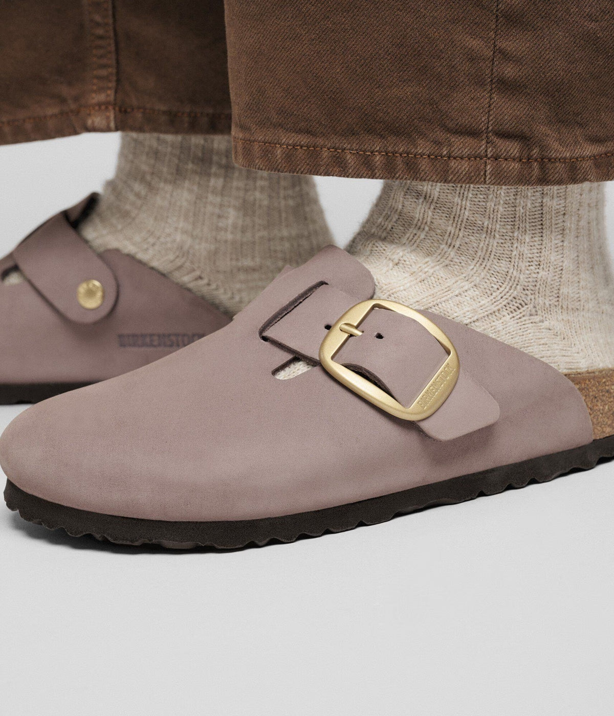 Birkenstock Boston Big Buckle Nubuck Leather Narrow | Iconic