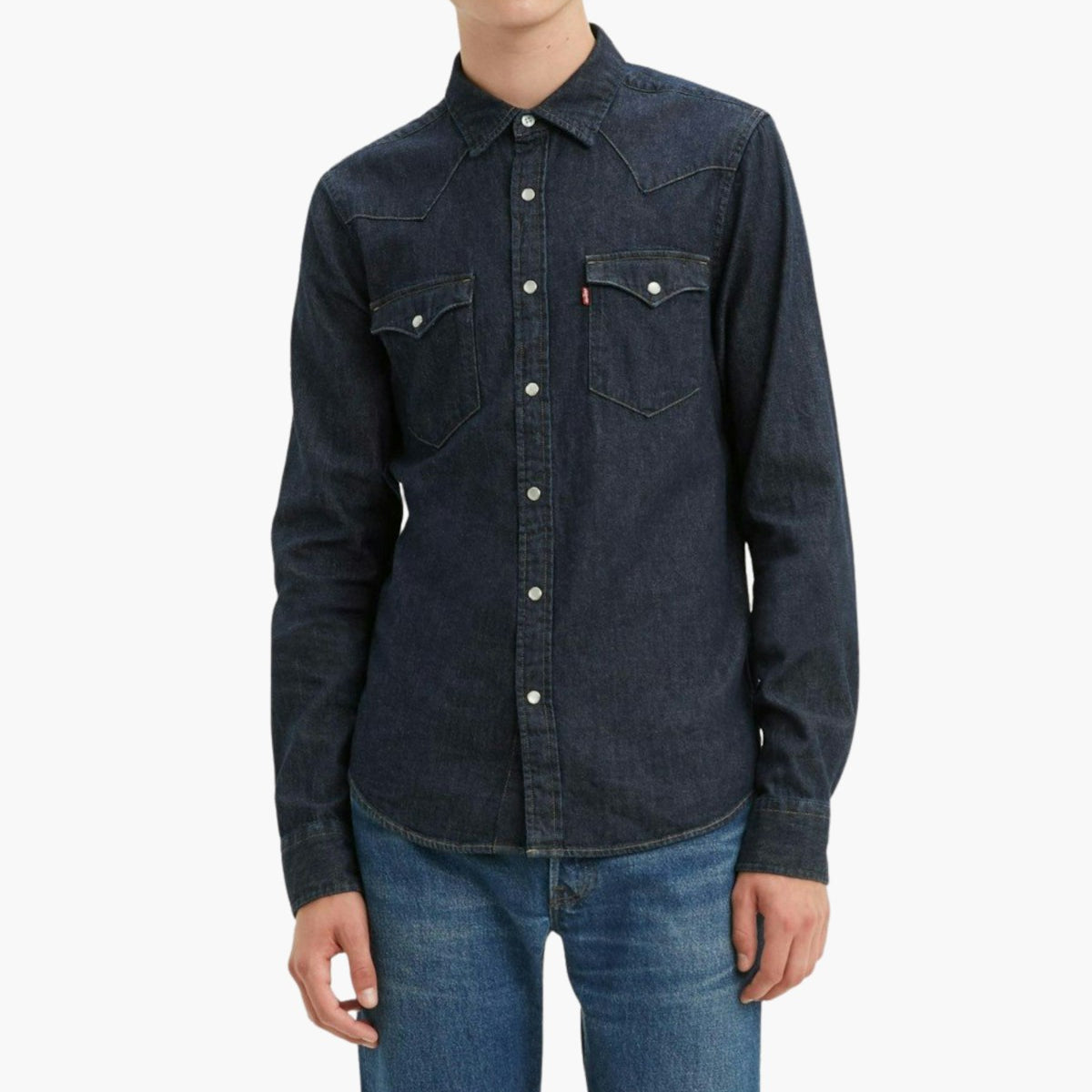 Chemise western suprême en denim (taille plus) - lavé foncé | 's® CA Chemise western suprême en denim (taille plus) - lavé foncé | 's® CA