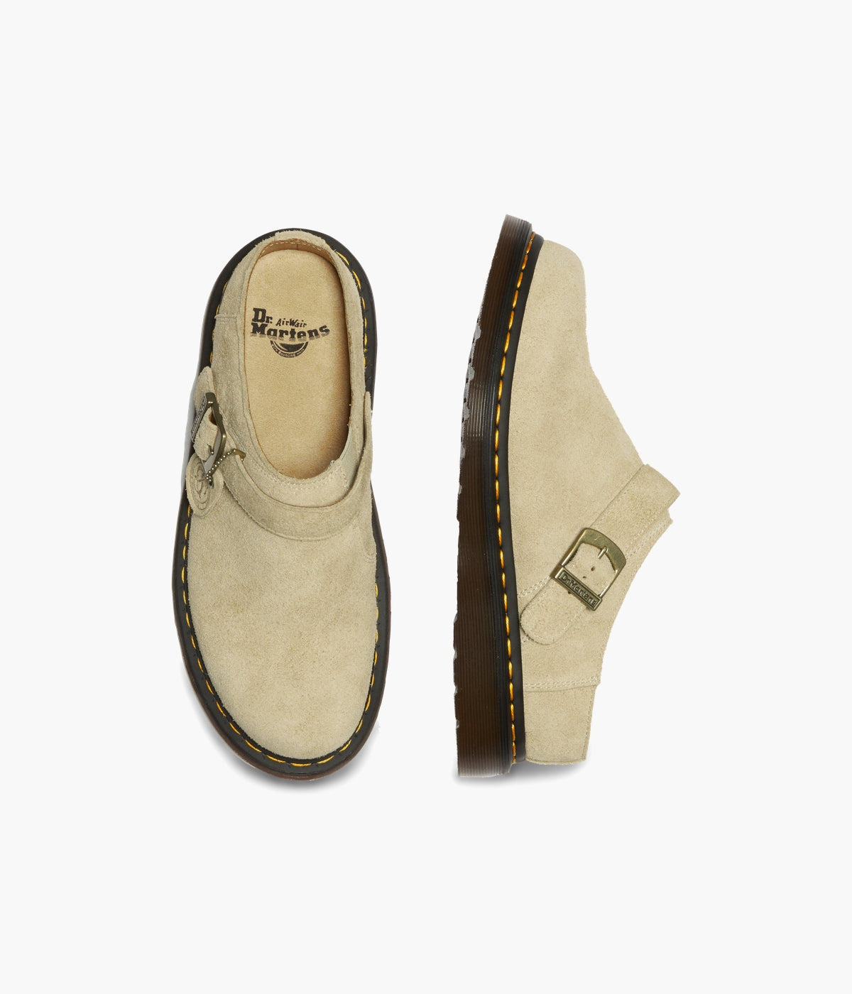Dr. Martens Isham Mule – Desert Oasis Suede Slip-On | NEON