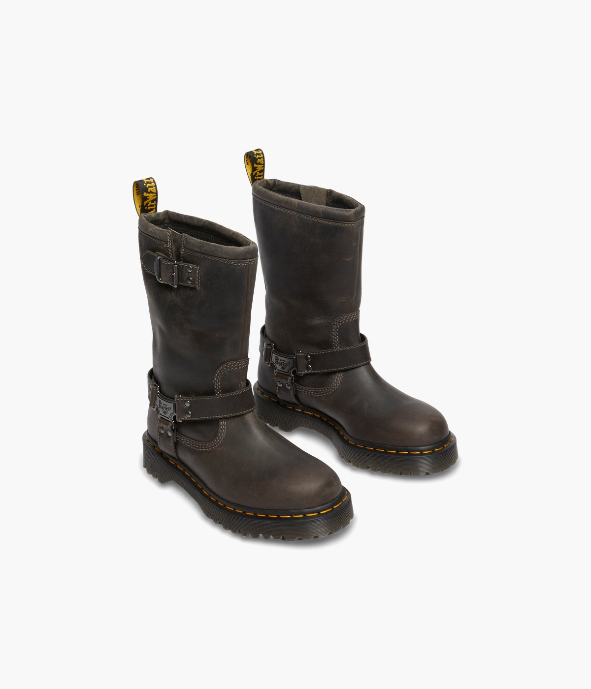 Dr. Martens Anistone Hi Premium Waxy Leather Biker Boots | NEON Canada