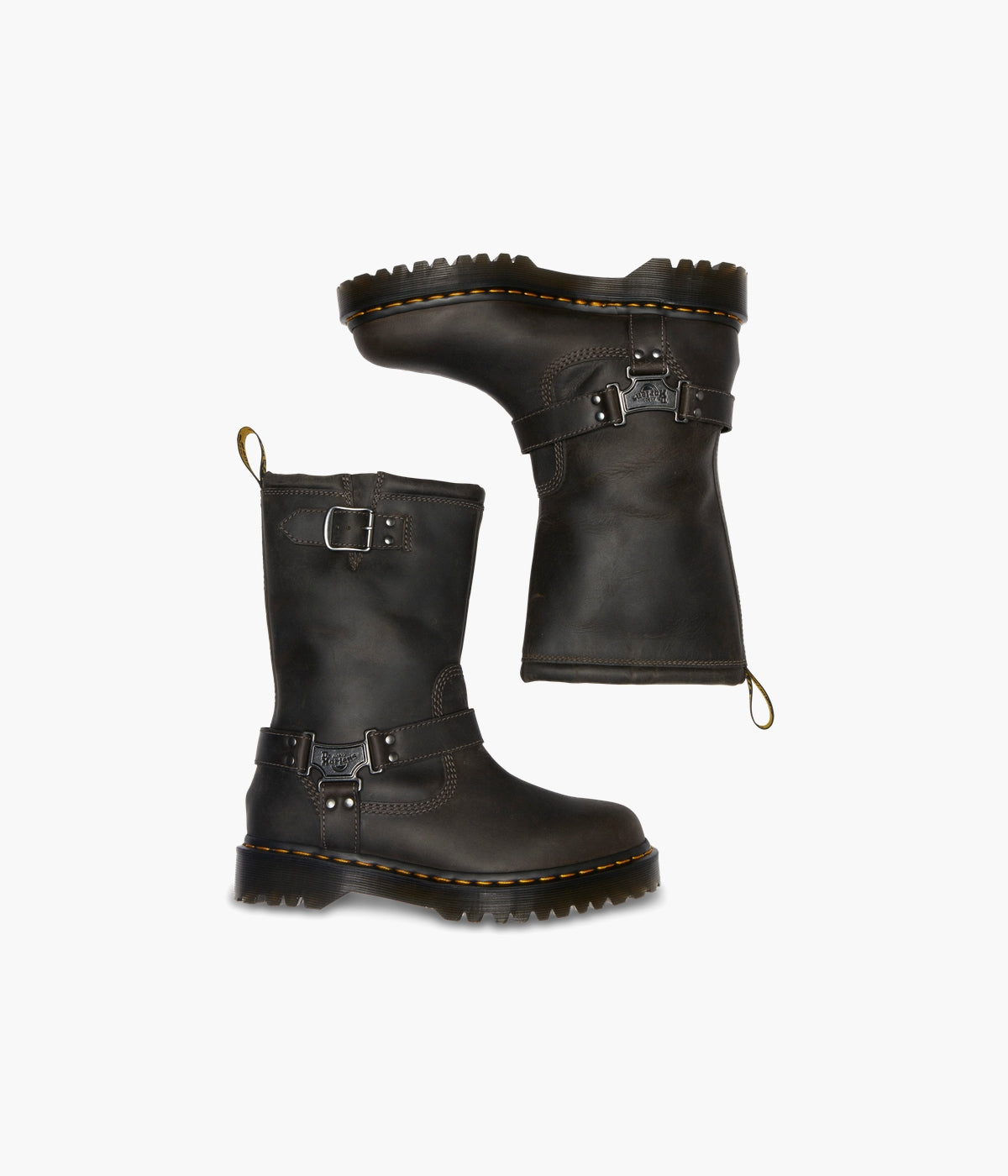 Dr. Martens Anistone Hi Premium Waxy Leather Biker Boots | NEON Canada