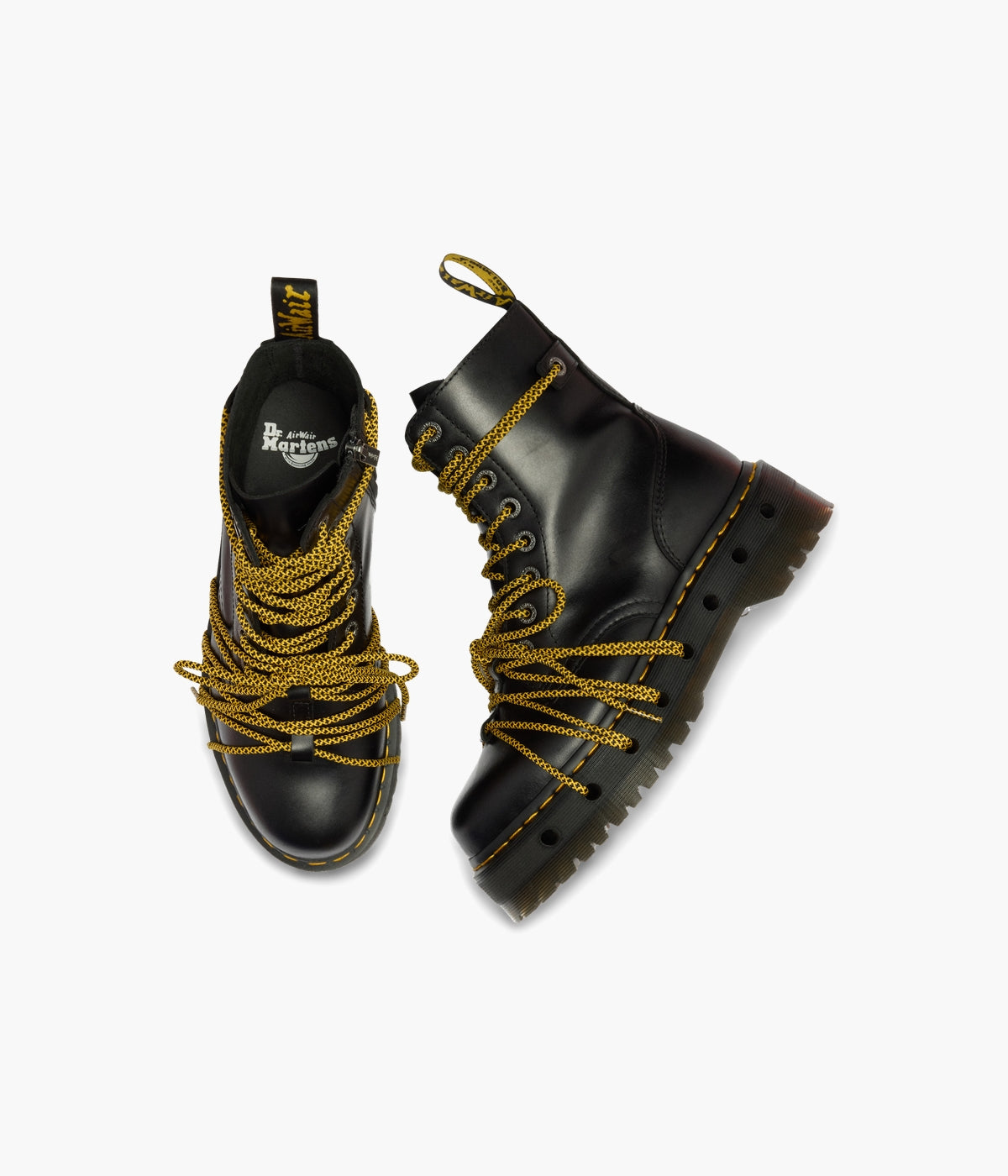 Dr. Martens Jadon XL Leather Platform Boots in Abruzzo WP | NEON