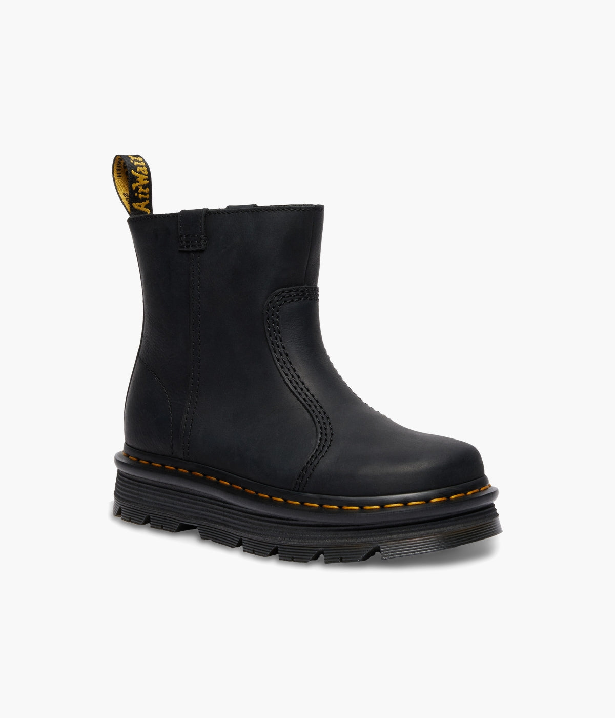 マーサ Dr. Martens Women's Zebzag Rigger Leather Boots Slip-On Style