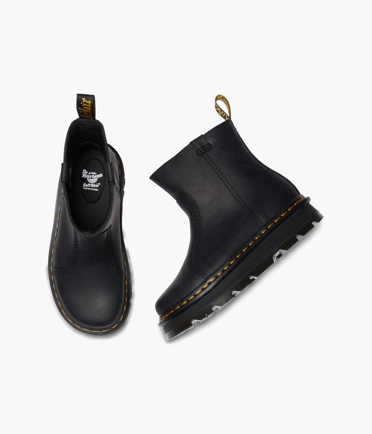 Dr. Martens Women's Zebzag Rigger Leather Boots Slip-On Style