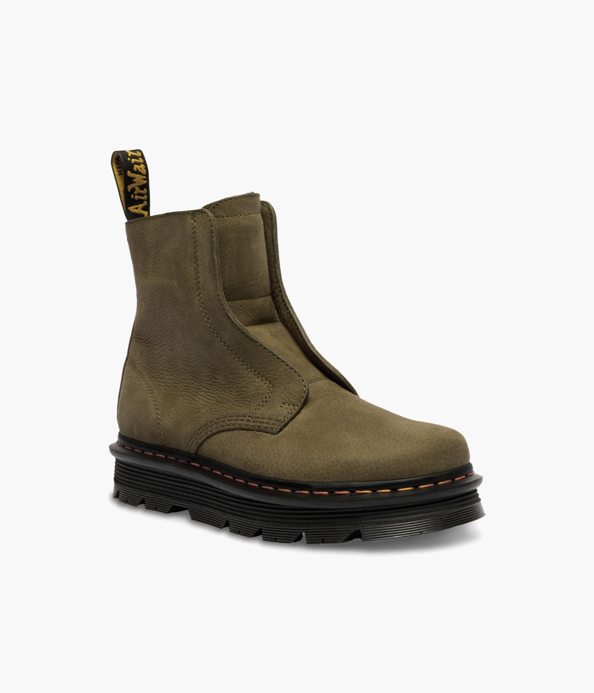 Dr. Martens Zebzag Laceless Nubuck Boots | Olive Slip On | NEON Canada