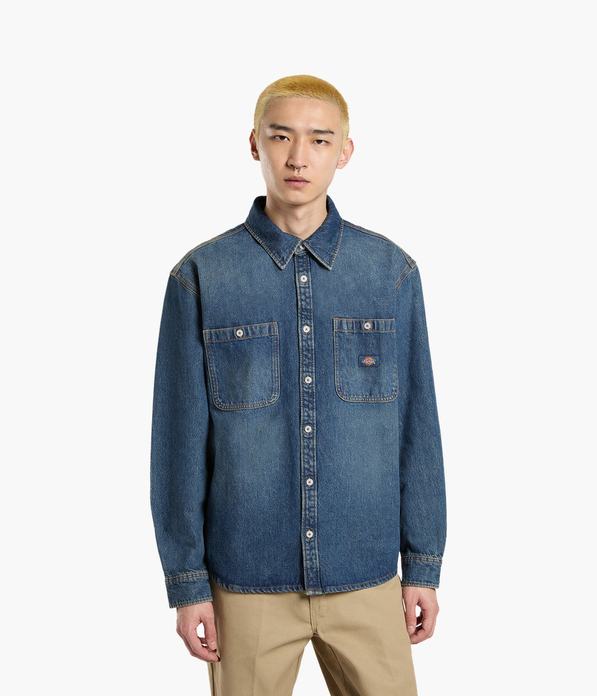 Dickies Men's Cotton Denim Work Shirt | Durable & Stylish | NEON
