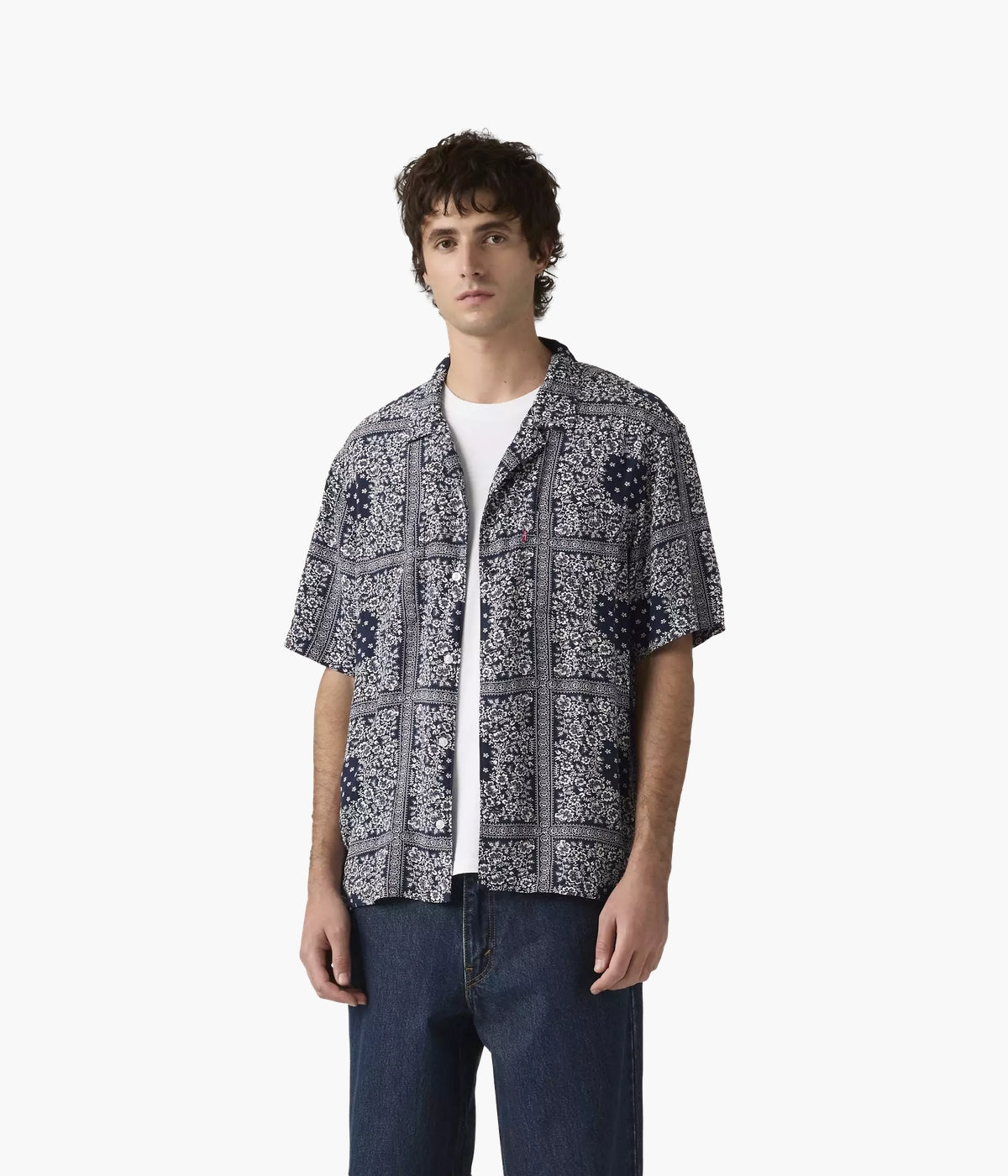 #color_Valentin Bandana Print Dress Blues - Blue