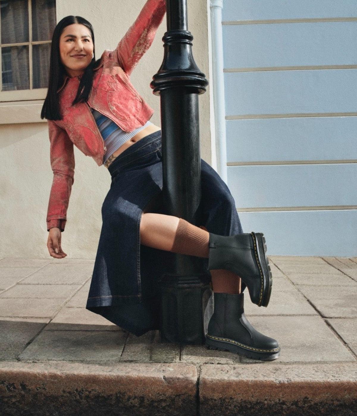 Dr. Martens ZEBZAGリガーブーツ UK 9 Dr. Martens Women's Zebzag Rigger Leather Boots Slip-On Style