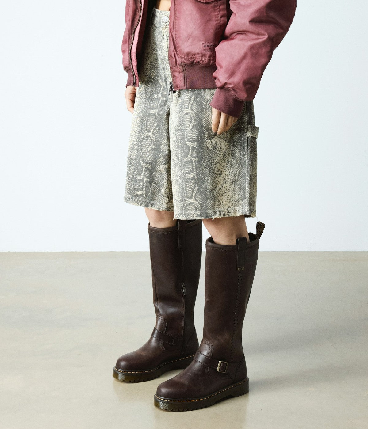 Dr. Martens Anistone Knee High Biker Boots | NEON Canada