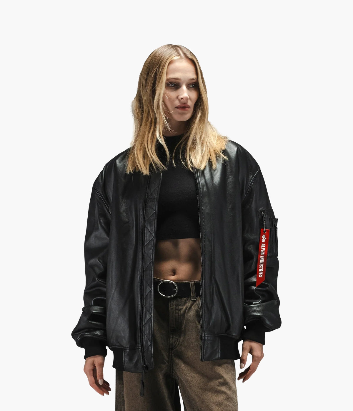 Alpha Industries Leather MA-1 Flight Jacket | Premium Napa Leather