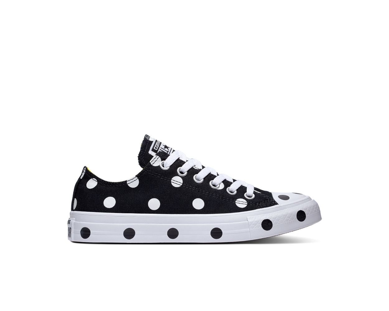 Converse Taylor All Polka Dots Low Top in Black/White/Fresh Yellow | NEON Canada