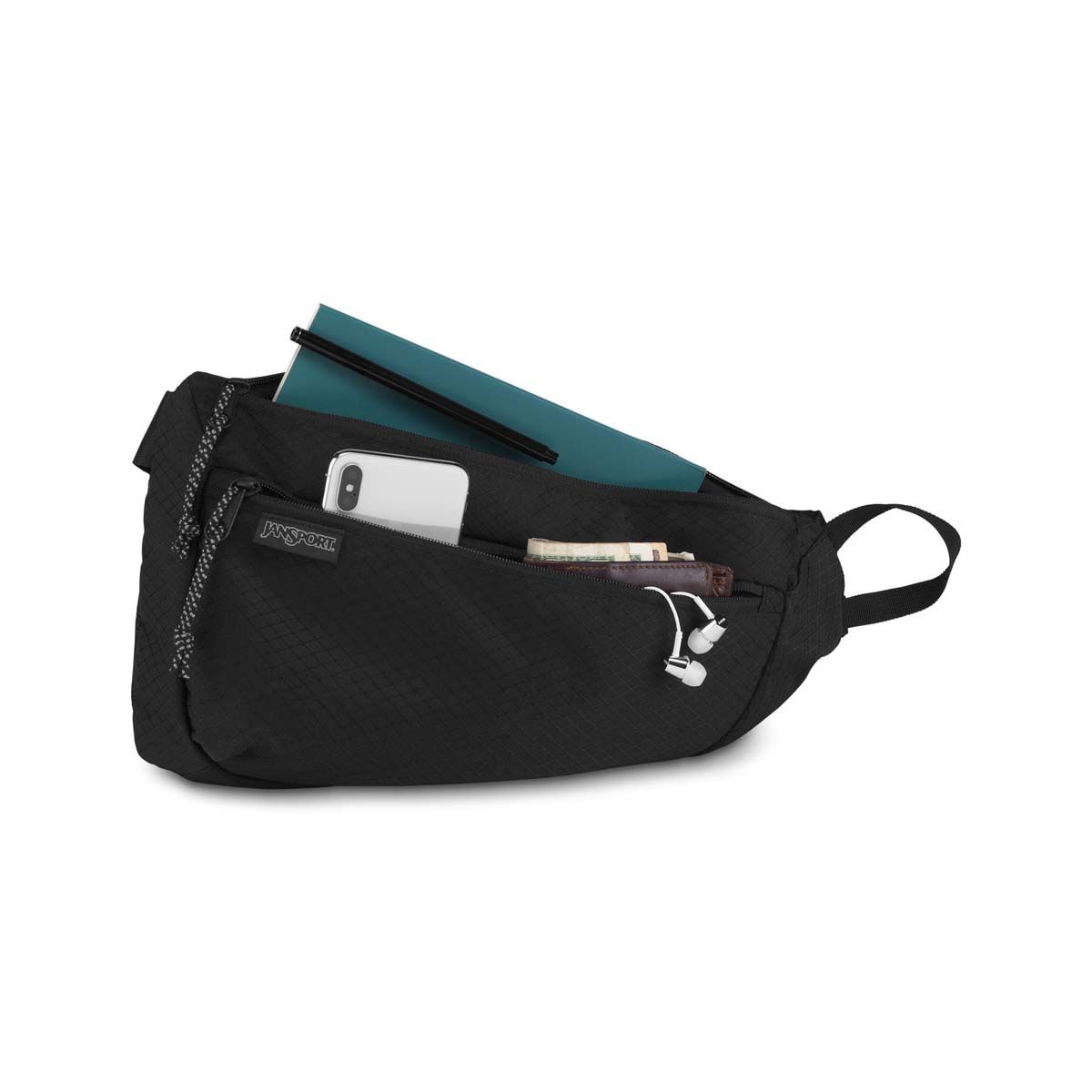 JanSport City Sling Crossbody Bag in Black Top | NEON