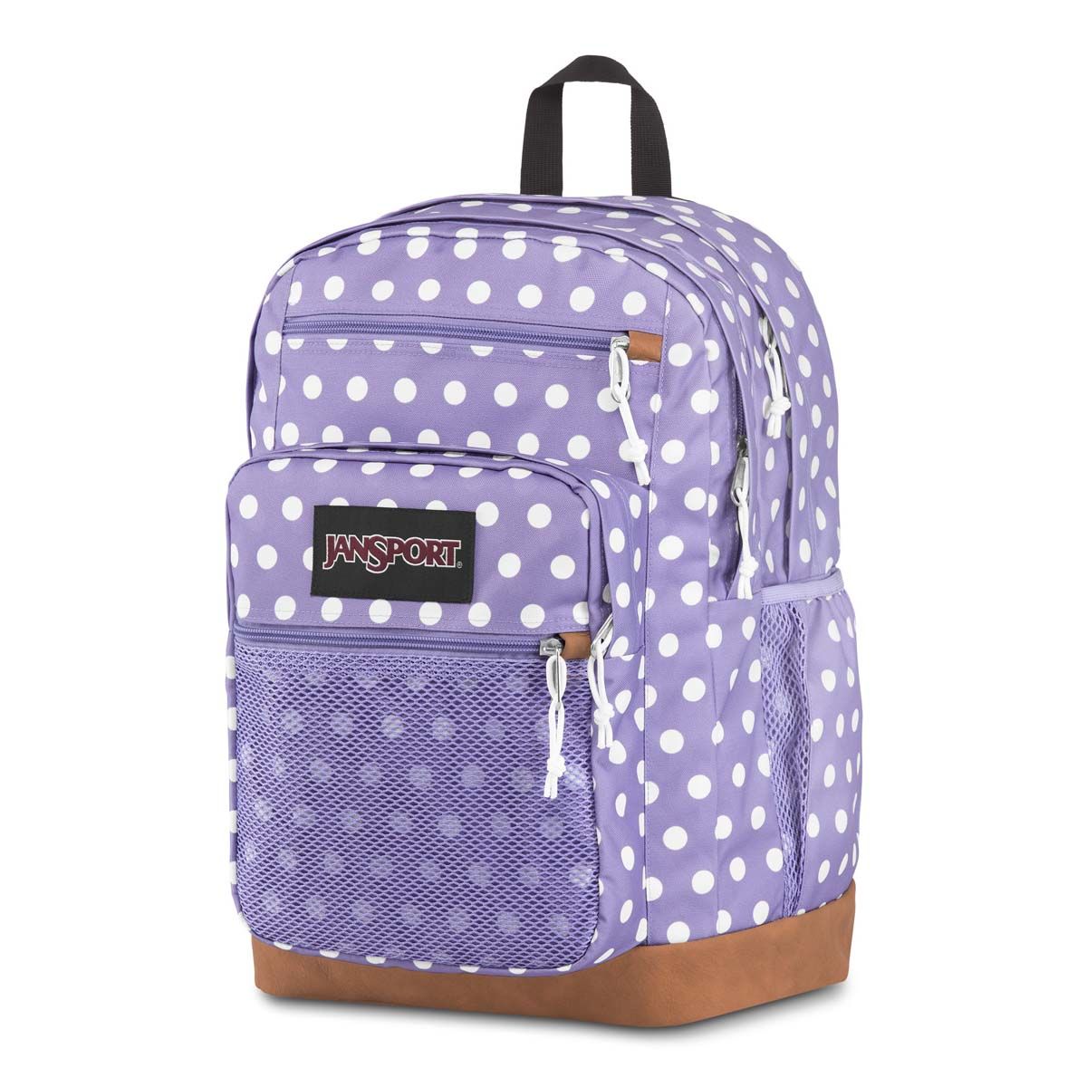 JanSport Huntington Backpack in Purple Dawn Polka Dot | Neon