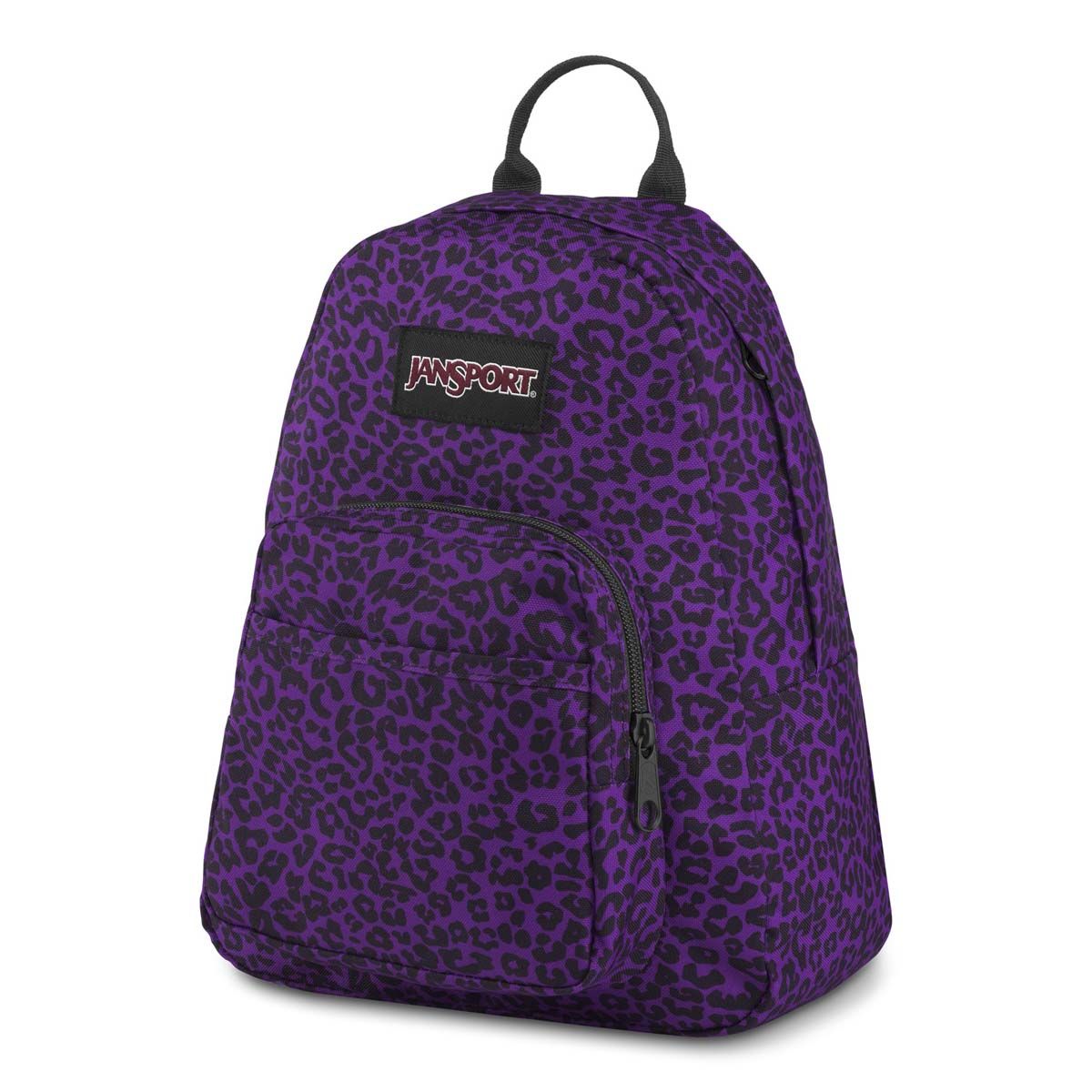 JanSport Half Pint Mini Backpack in Purple Leopard Life | Neon