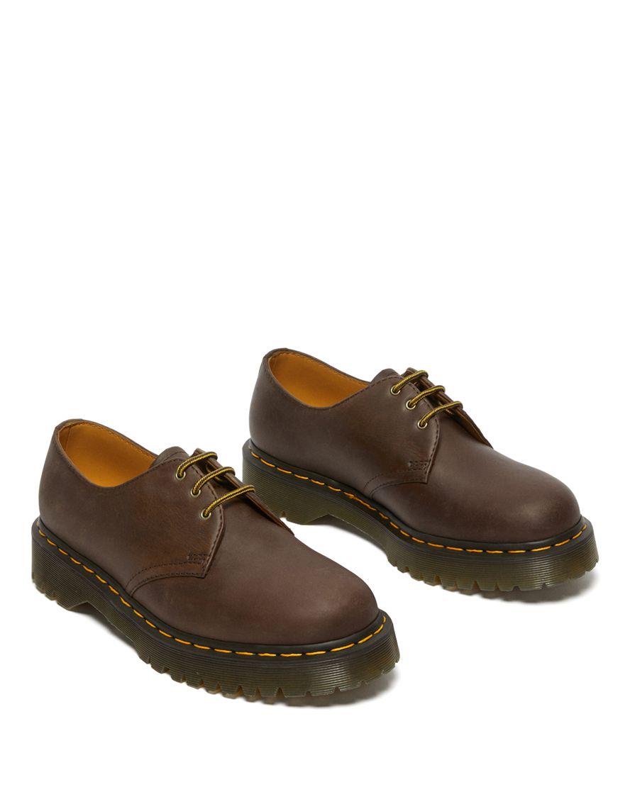 Dr. Martens 1461 Bex Crazy Horse Leather Oxford Shoes in Dark Brown | NEON