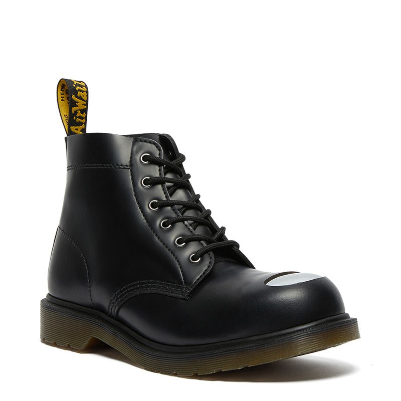 Dr. Martens 101 Exposed Steel Toe Leather Ankle Boots in Black