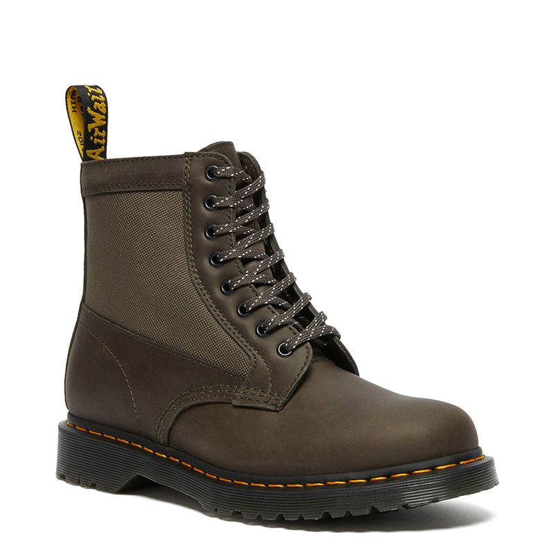 Dr. Martens 1460 Panel Leather Lace Up Boots in Grey