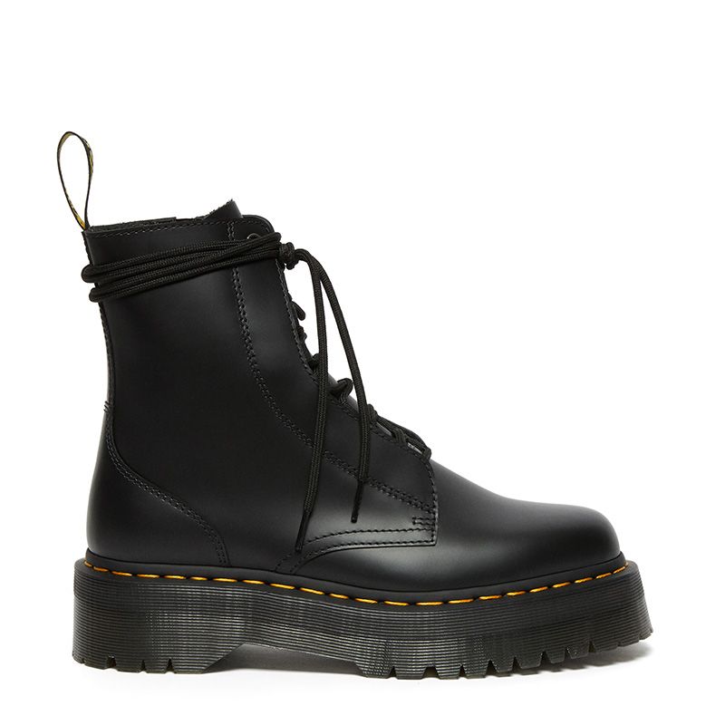 Dr. Martens Jarrick Smooth Leather Platform Boots in Black | NEON