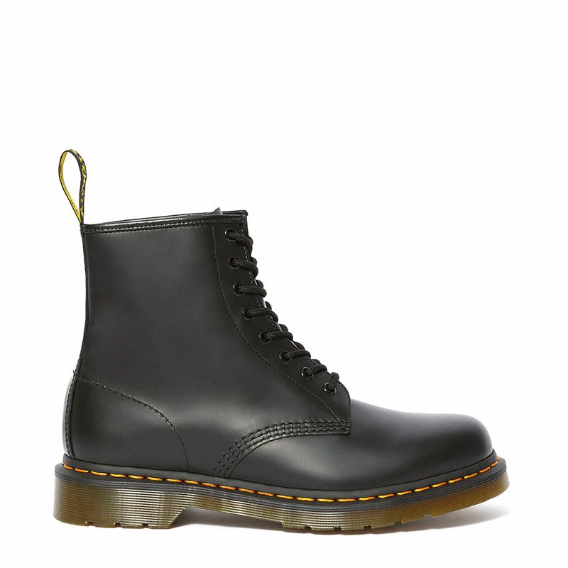 Dr. Martens 1460 Smooth Leather Lace Up Boots in Black Smooth | Neon