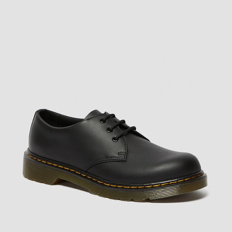 Dr. Martens Youth 1461 Softy T Leather Shoes in Black