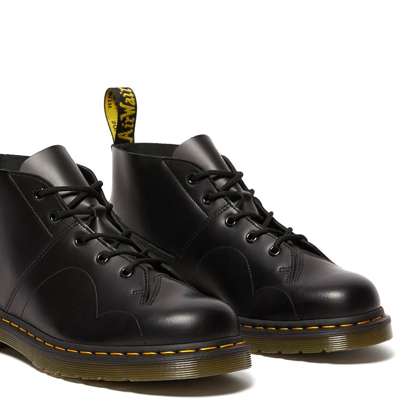 Dr. Martens Church Smooth Leather Monkey Boots in Black | Neon