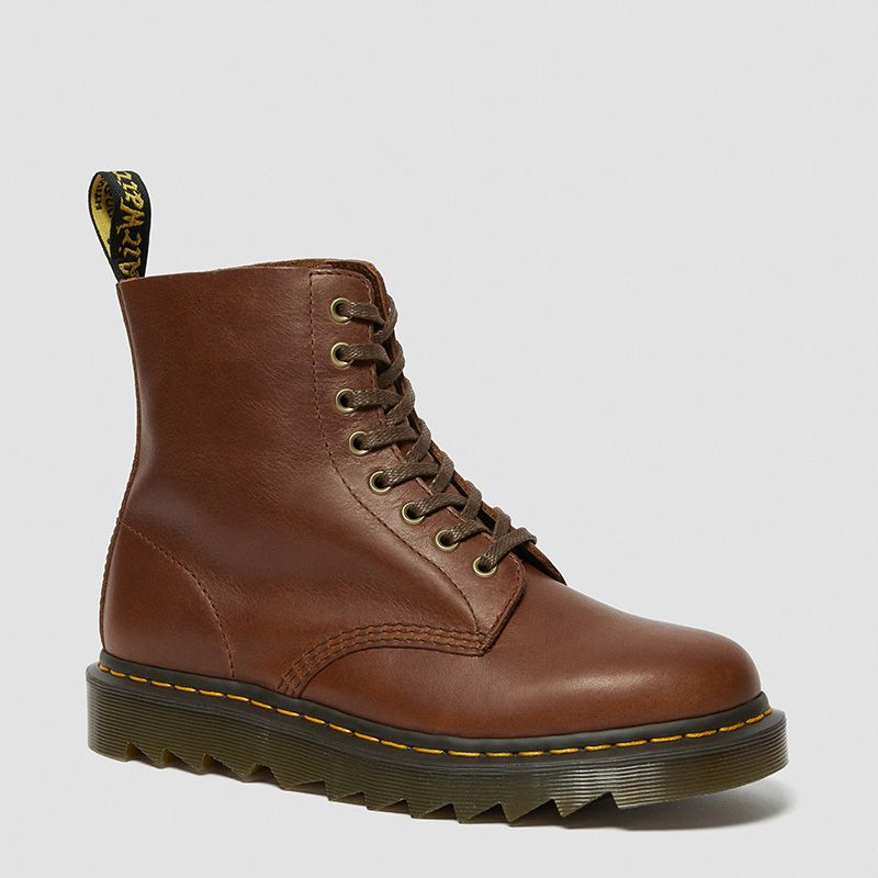 Dr. Martens 1460 Pascal Ziggy Leather Lace Up Boots in Tan
