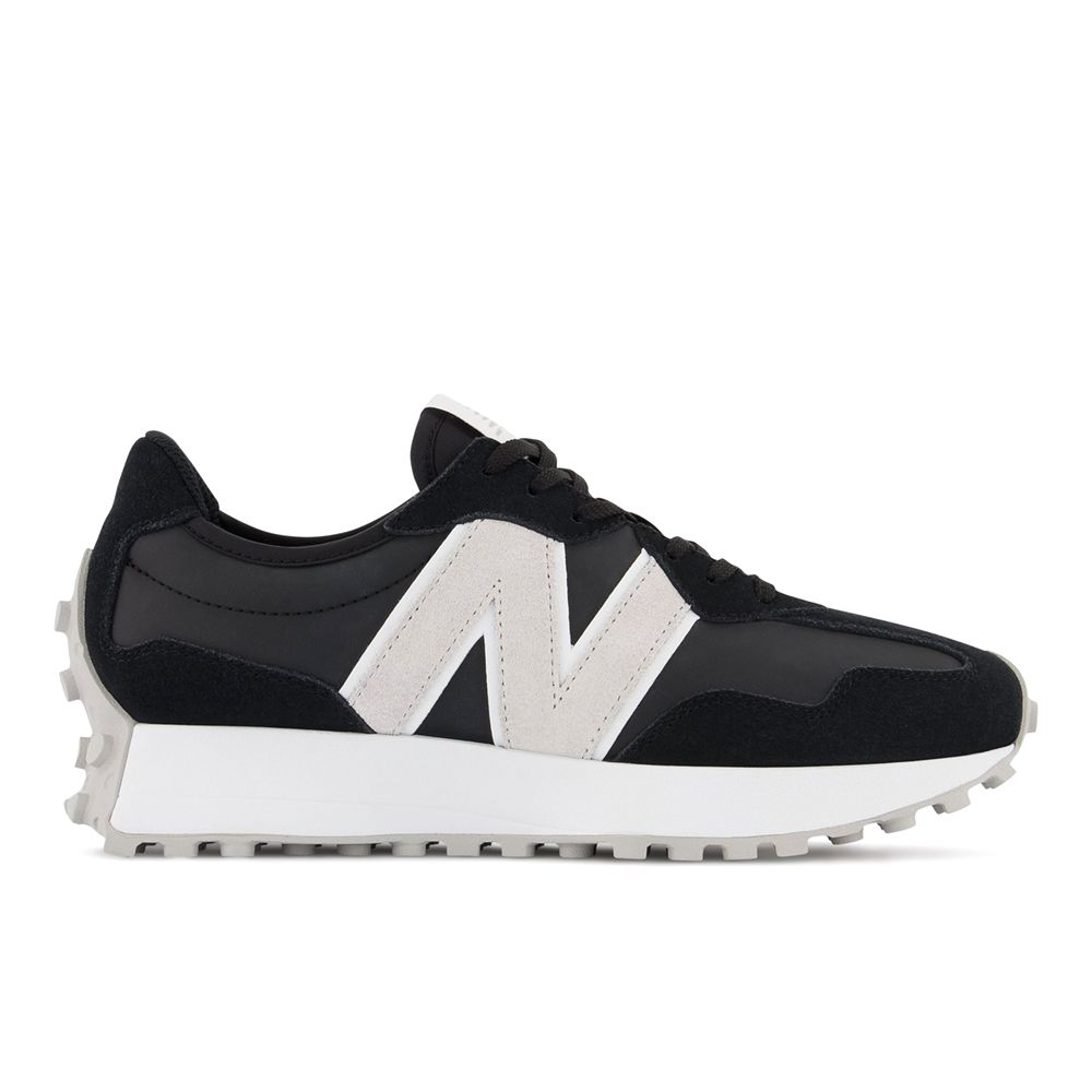 New Balance Women's 327 in Black with White and Nimbus Cloud