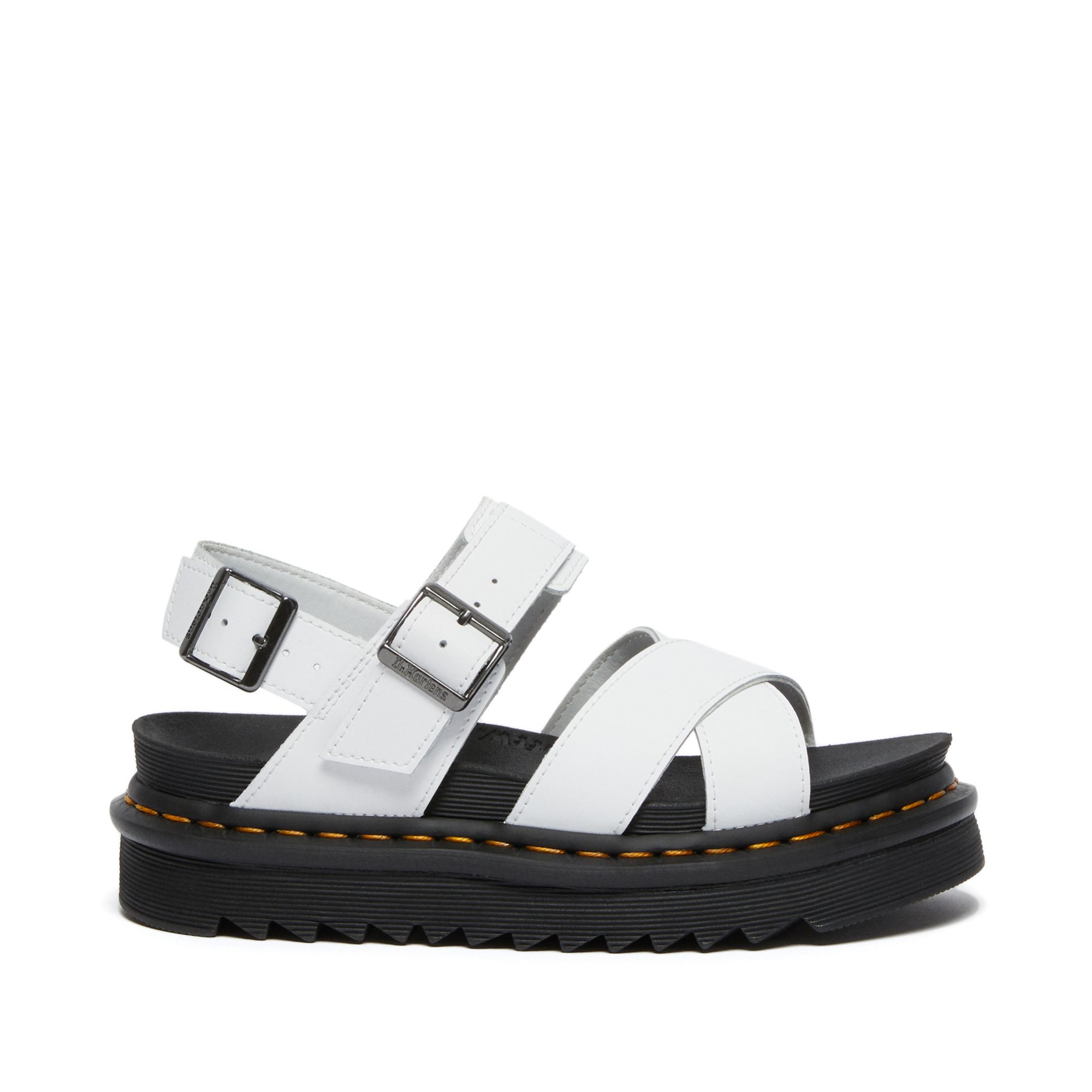 Dr. Martens Voss II Women's Leather Strap Sandals in White | NEON