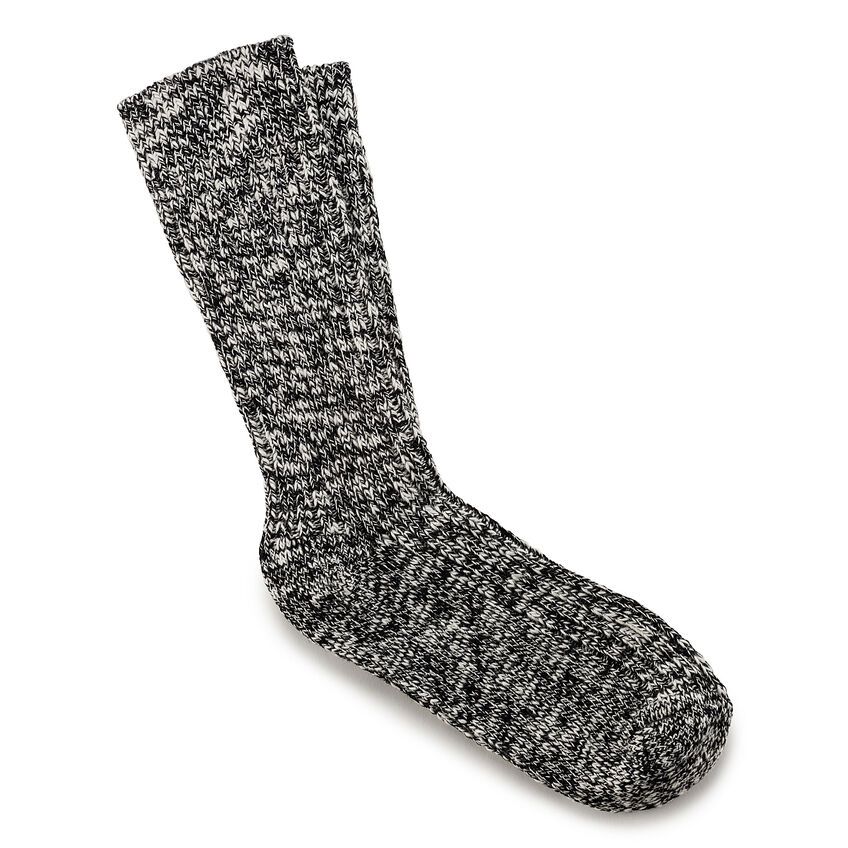 Cotton Slub Men's Socks in Black Gray