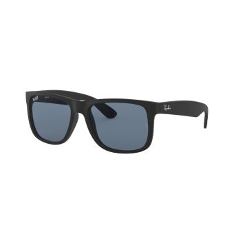Ray-Ban Justin Classic Sunglasses in Black with Polarized Dark Blue Lenses