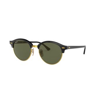 Ray-Ban Clubround Classic Sunglasses in Black with Non Polarized Green Classic G-15 Lenses