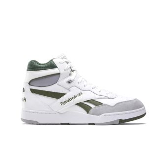 Reebok BB 4000 II Mid Shoes in White/Cold Grey 3/Varsity Green