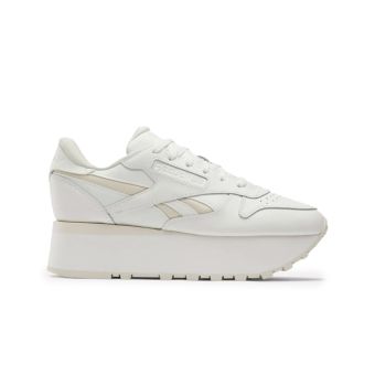 Reebok Women's Classic Leather Triple Lift Shoes in Chalk/Chalk/Alabaster
