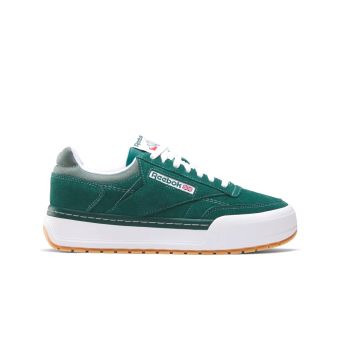 Reebok Club C Megacourt Shoes in Collegiate Green/Escape Green