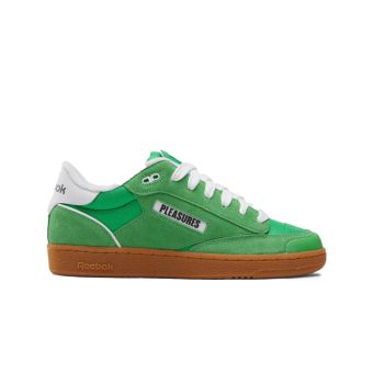 Reebok X Pleasures Club C Bulc Shoes in Green