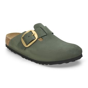 Birkenstock Boston Big Buckle Nubuck Leather Narrow in Thyme