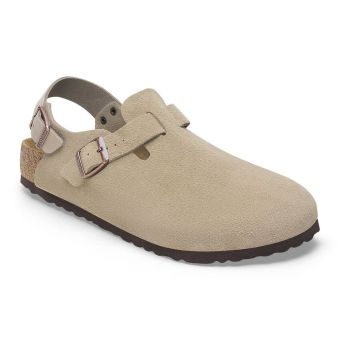 Birkenstock Tokio Suede Leather Regular in Taupe