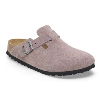 Birkenstock Boston Suede Leather Narrow in Faded Purple