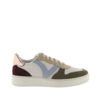 Victoria Madrid Women's Multicoloured Split Leather Trainers in Kaki