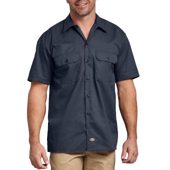 Dickies Men's Short Sleeve Work Shirt in Dark Navy