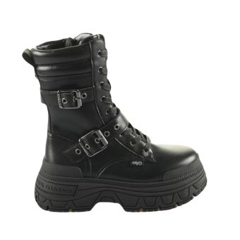 Buffalo Fusion Lace Up Biker in Black