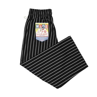 Cookman Wide Chef Pants - Stripe in Black