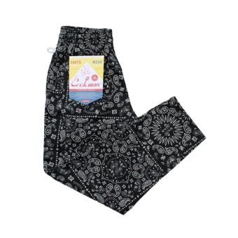 Cookman Wide Chef Pants - Paisley in Black