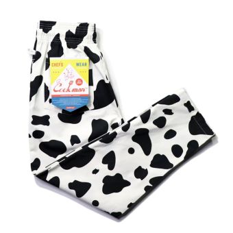 Cookman Chef Pants - Cow in White